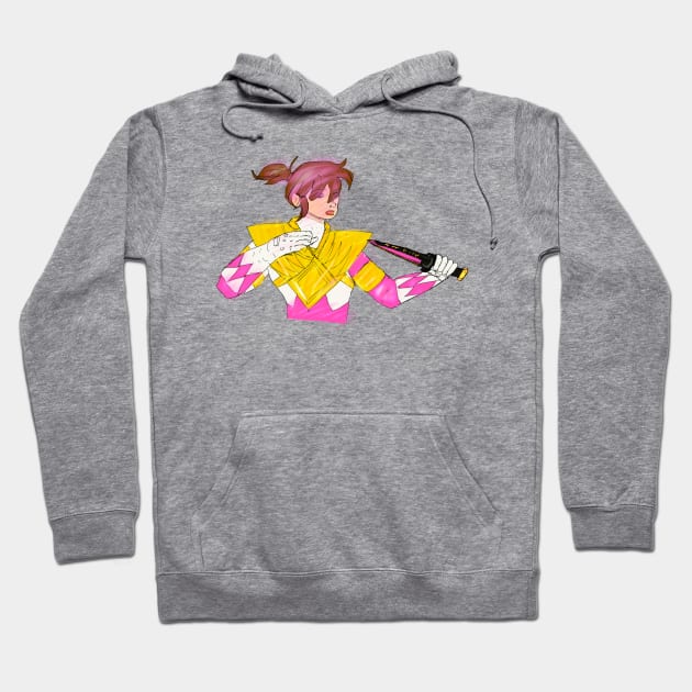 Pink Ranger Dragon Shield Hoodie by mattmall